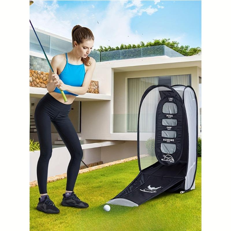 [Golf Swing Trainer] Portable Golf Swing Trainer Net | Indoor/Outdoor Practice Net with Impact Hitting Detection, Polyester, Durable Frame Design | Includes Tension Rope and Carrying Bag, Swing Accuracy Improvement