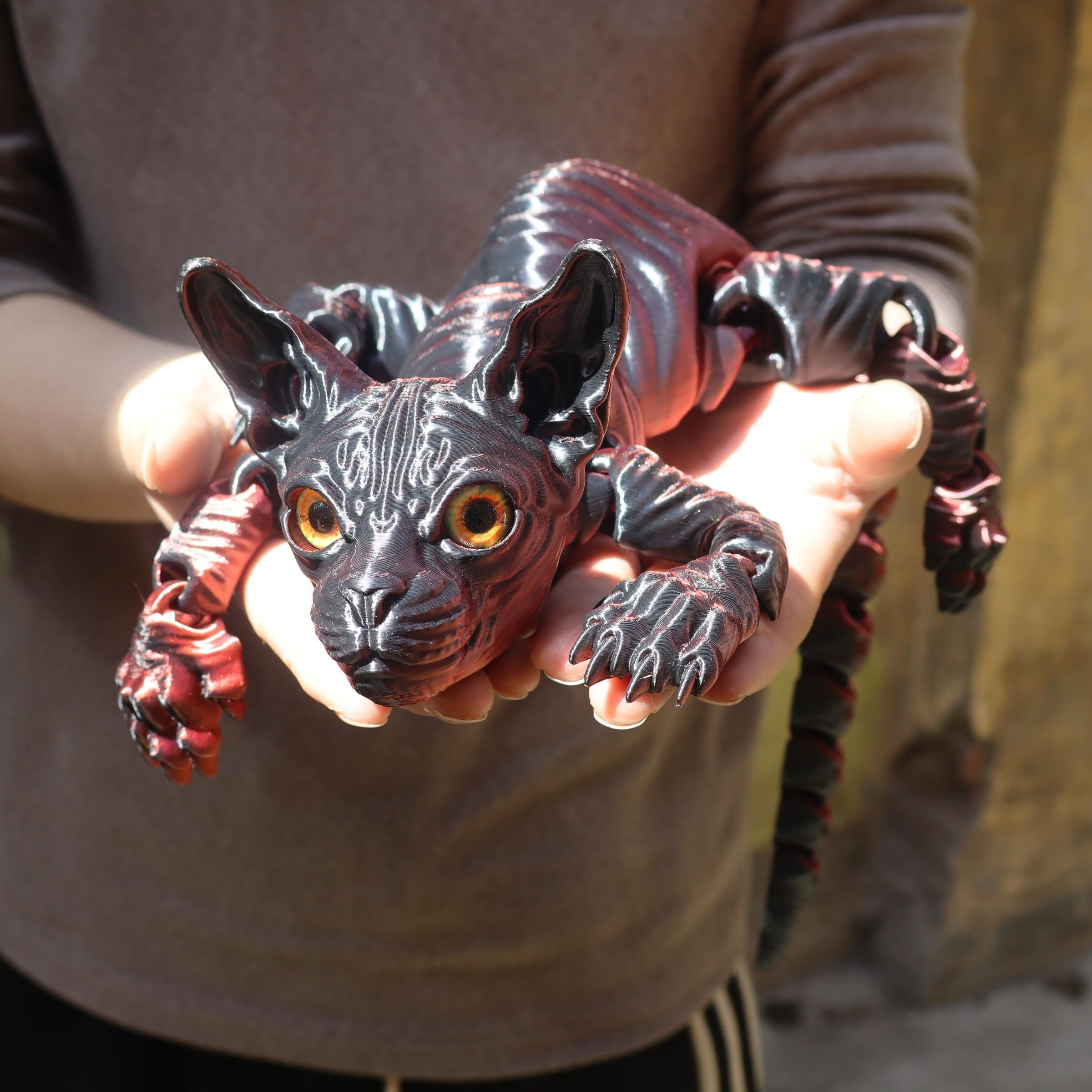 3D Printed Cat Figurine, Collectible Figurines, 1 Count Realistic Cat Statue, Desktop Ornament for Living Room Bedroom Home Office, Gift for Cat Lovers