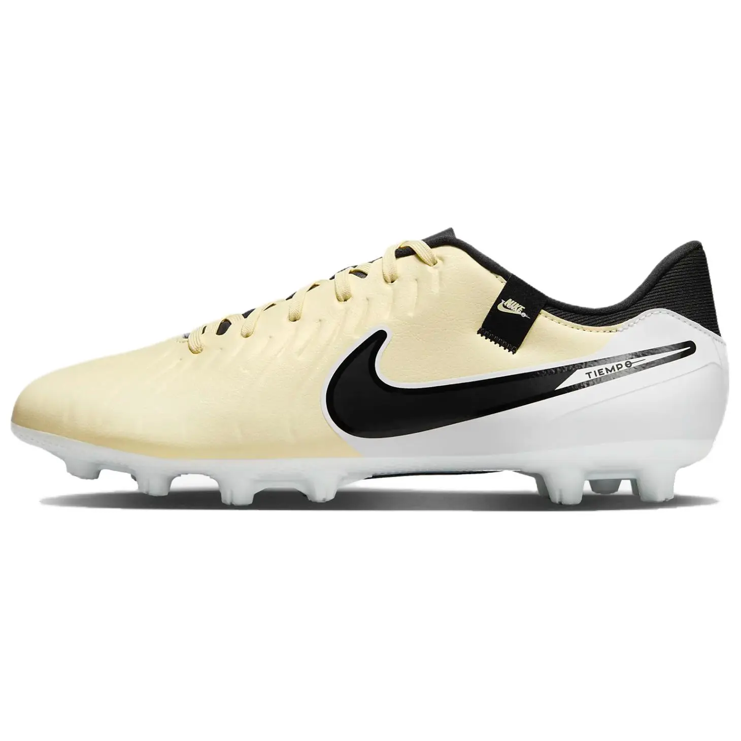 Nike Tiempo Legend 10 Round-Toe Comfort HG Football Cleats for Men and Women – Yellow White Black Verifiable, with credentials and supporting global authentication