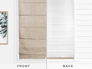 Roman Shades for Windows , Window Treatments , Darkening Shades, 31"W X 64"H , Belgian Flax (Privacy & Light Filtering)