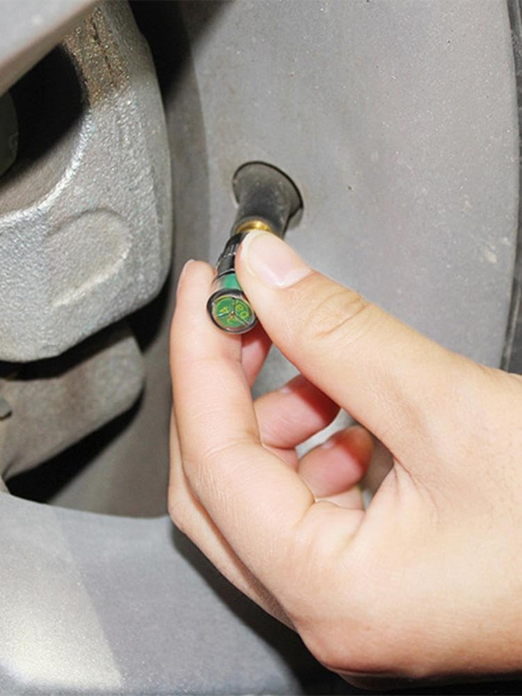 4 PCS Car Auto Tire Pressure Monitor Valve, Car Pressure Monitor Valve Stem, Tire Pressure Monitor Valve Stem Cap for Medium-Sized, Small, Motorbikes, Bicycles