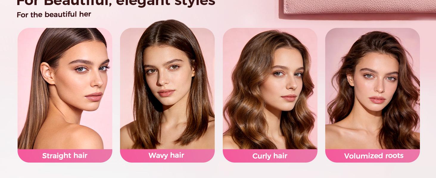 Go Brush - Pro for Short Hair - 2026 Upgraded Cordless Straightening Brush with 30s Fast Heat, 3 Temperature Settings, Ionic & Ceramic Care, 2500mAh USB-C Rechargeable for Frizz-Free Styling (Pink)