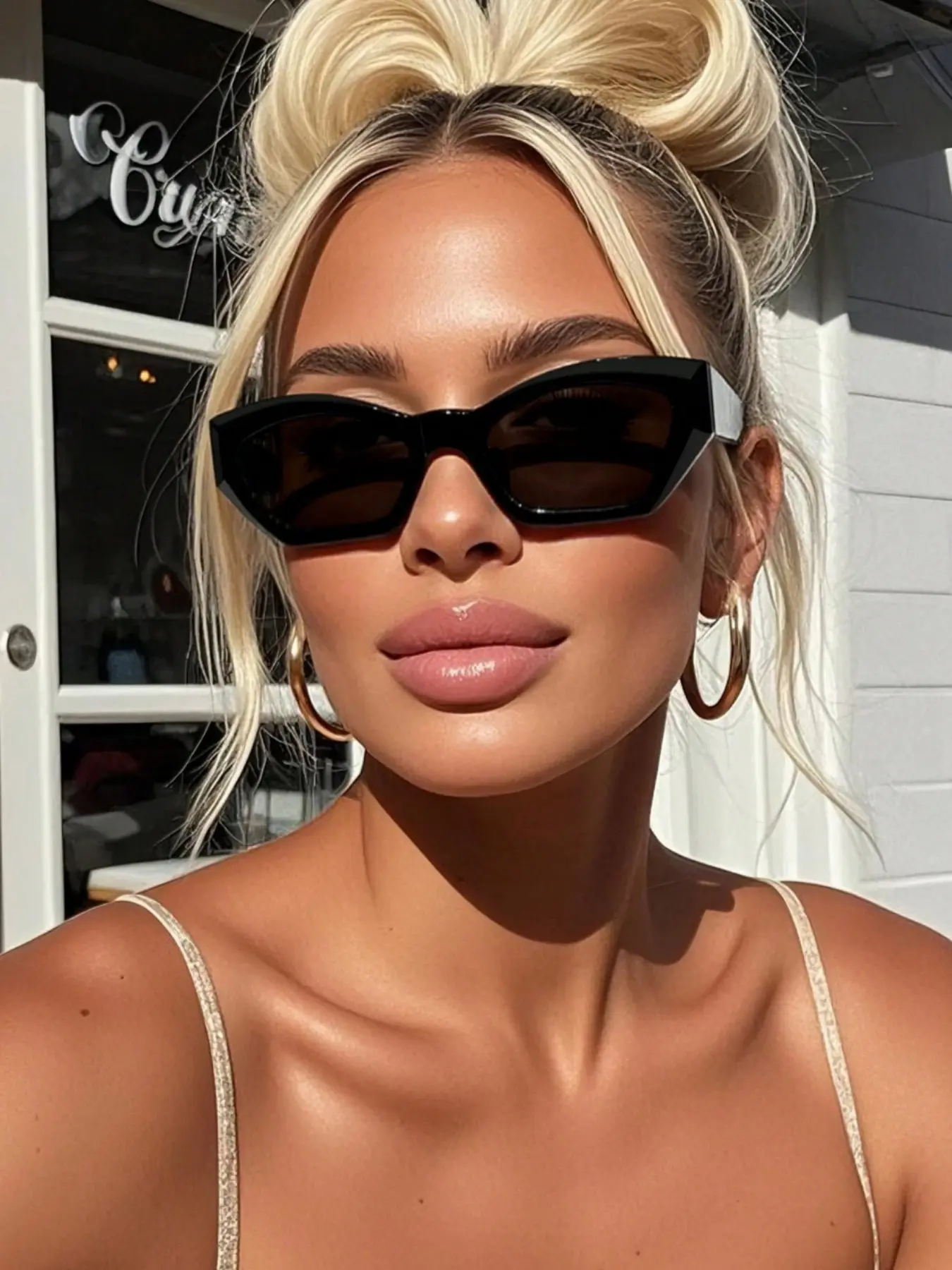Unisex Korean Fashion Cat Eye Sunglasses, Multifunctional Shades, Beach Travel Eyewear, Ideal for Travel, Sports, Driving, Beach, Music Festivals, Summer Accessories
