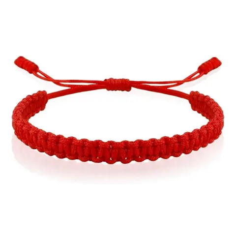 Unisex Red Handmade Protection String Bangle - Evil Warding Costume Jewelry, Luck-Infused Inspirational Accessory for Adults & All Ages, Durable Daily Use, Birthday/Christmas/Growth Gift