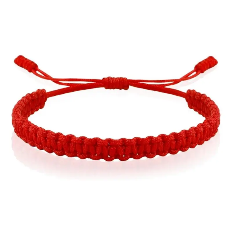 Unisex Red Handmade Protection String Bangle - Evil Warding Costume Jewelry, Luck-Infused Inspirational Accessory for Adults & All Ages, Durable Daily Use, Birthday/Christmas/Growth Gift
