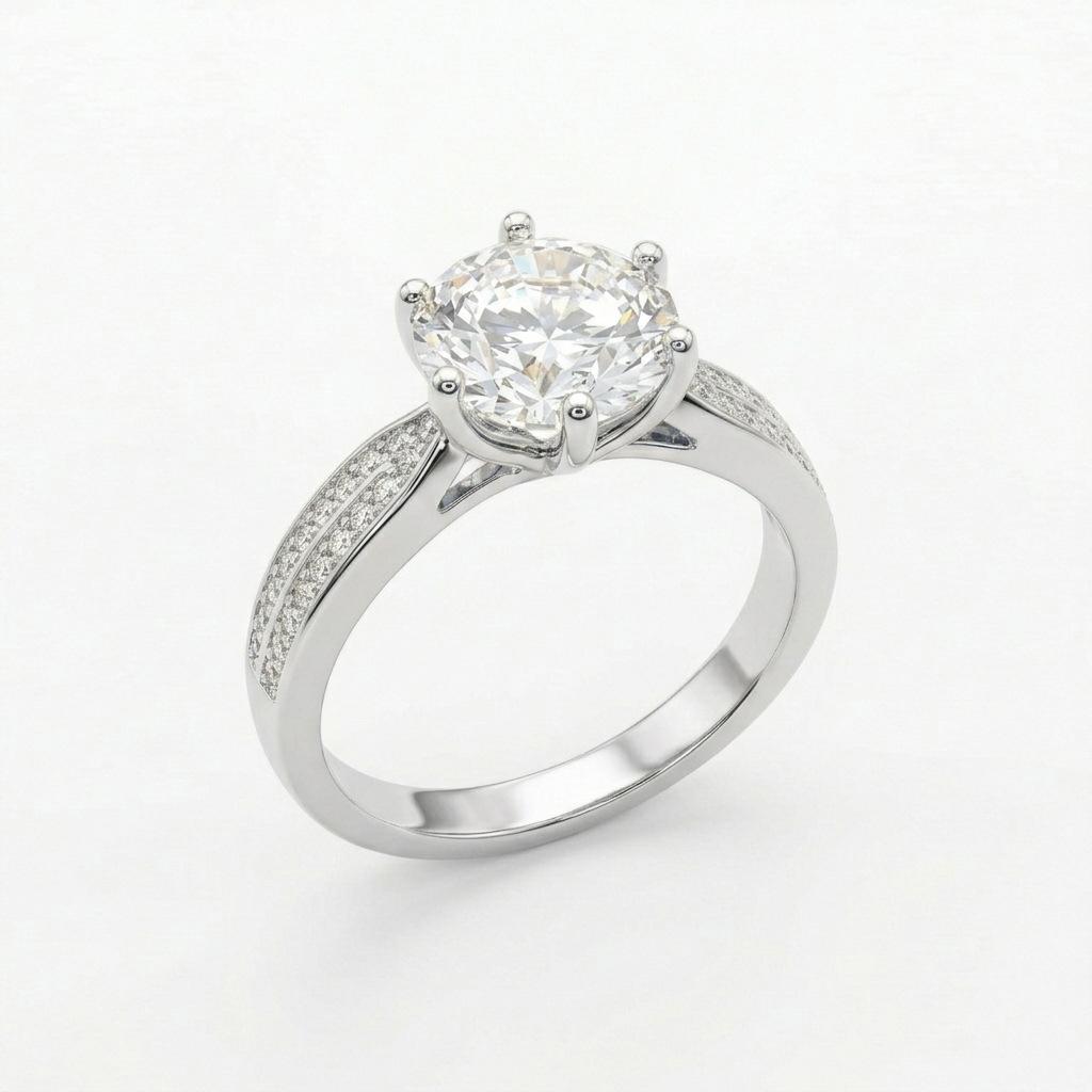 Elegant Golden Cubic Zirconia Ring Set for Women, Shiny Round Solitaire Bridal Stack Ring, Sparkly Wedding Engagement Anniversary Jewelry Gift for Her