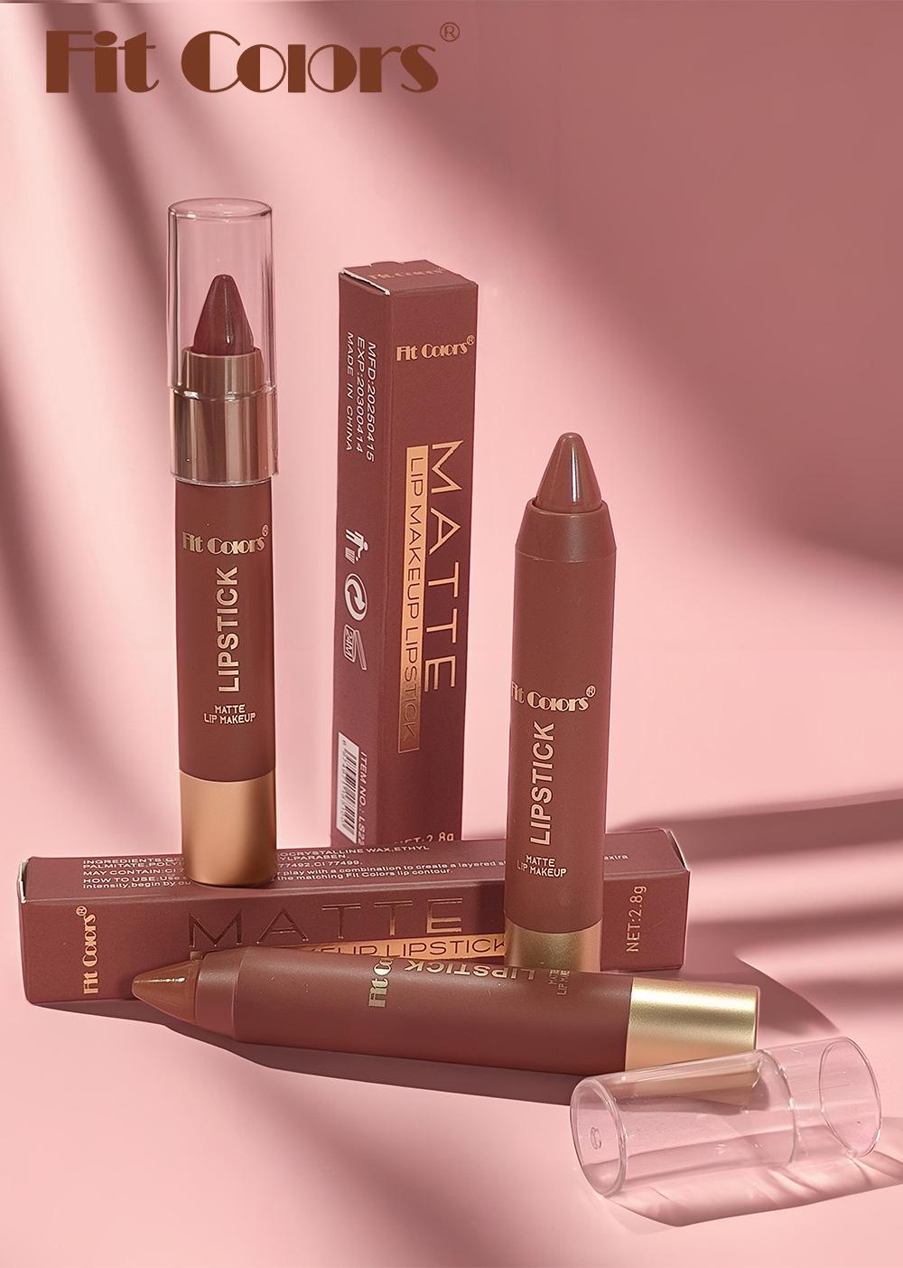 Erinde Matte Lipstick Crayon for Women, Warm Reddish Brown 24 Hour Lipstick Lip Liner Pencil, Neutral Lip Stick Long Lasting Waterproof, Vegan & Cruelty-Free