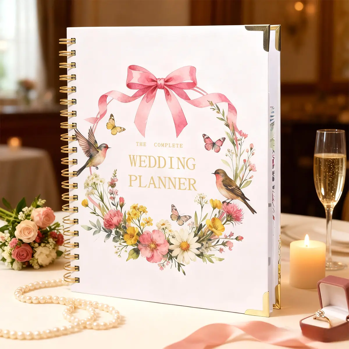 Wedding Planner New Bridal Wedding Planner Notebook, Couple's Journal, Gift for Couples, Exquisite Gift, Metal Coil, High-Quality Paper