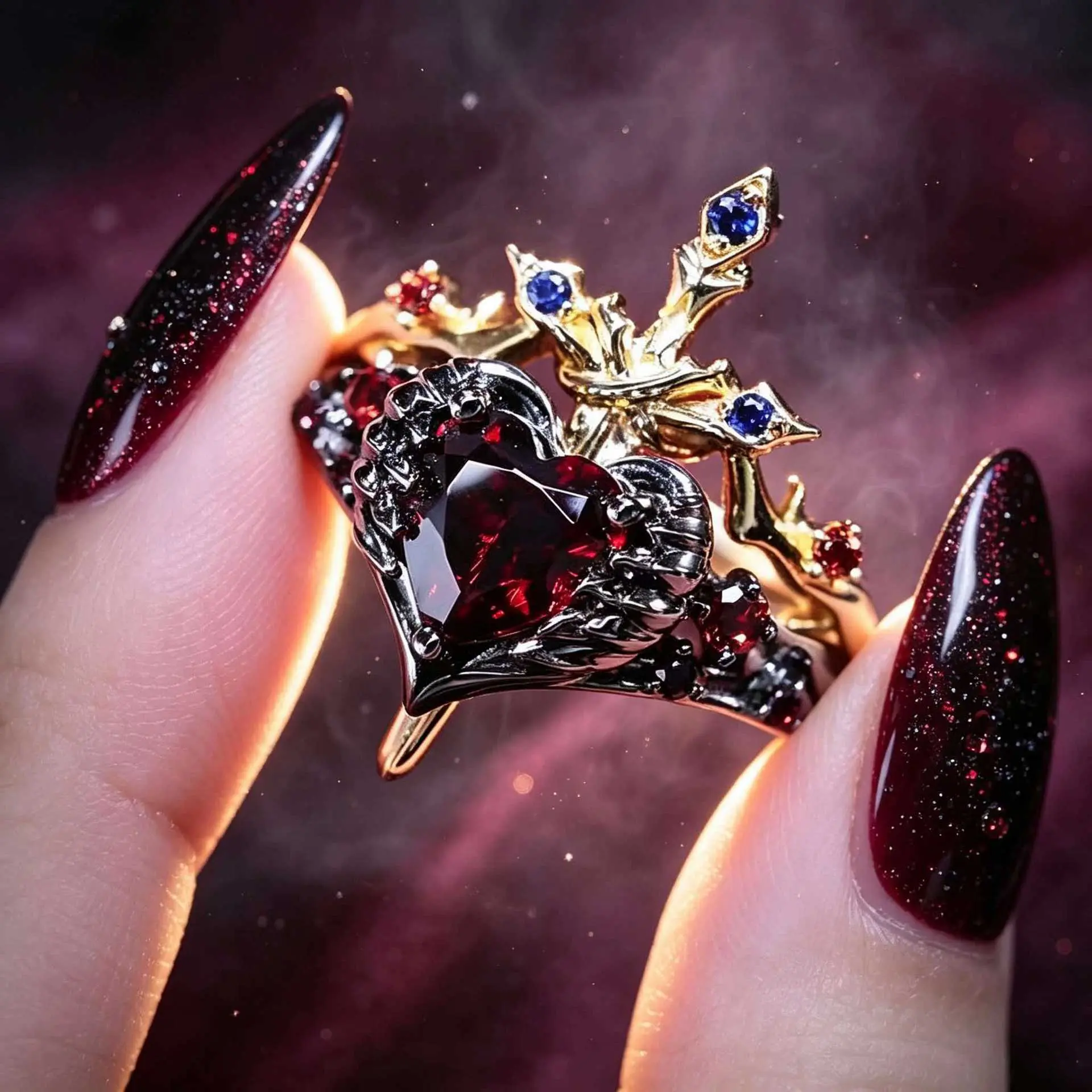 Vintage Gothic Heart Amethyst Ring Silver Plated Hollow Twisted Band Purple Heart Cubic Zirconia Ring Elegant Princess Crown Design Women Engagement Promise Ring Romantic Jewelry Gift For Birthday Wedding Valentine Daily Wear
