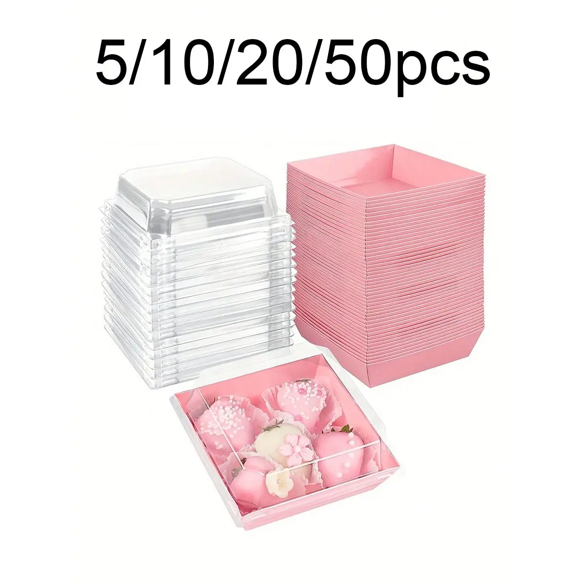 Sweet Treats Box Set with Transparent Lid, Ideal for Baked Goods & Parties, / Kraft Paper, Perfect for Cookies, Macarons, Cakes, Sandwiches, Bakeware