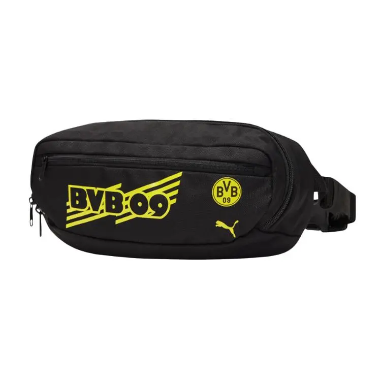 Puma Dortmund Football Mini Crossbody Waist Bag for Men and Women, Casual Style, Black