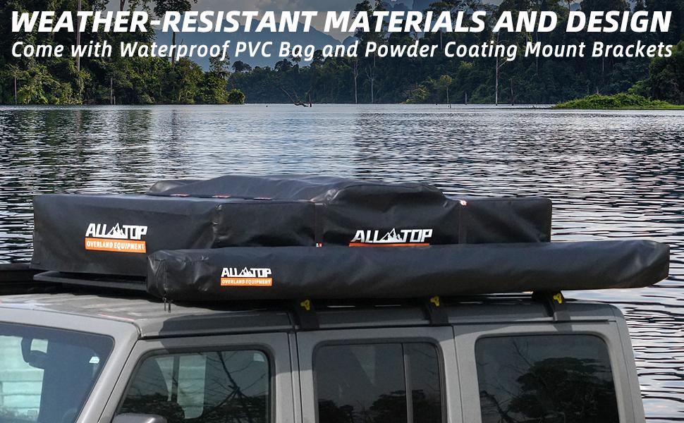 Rooftop Vehicle Awning - 8.2ft x 8.2ft