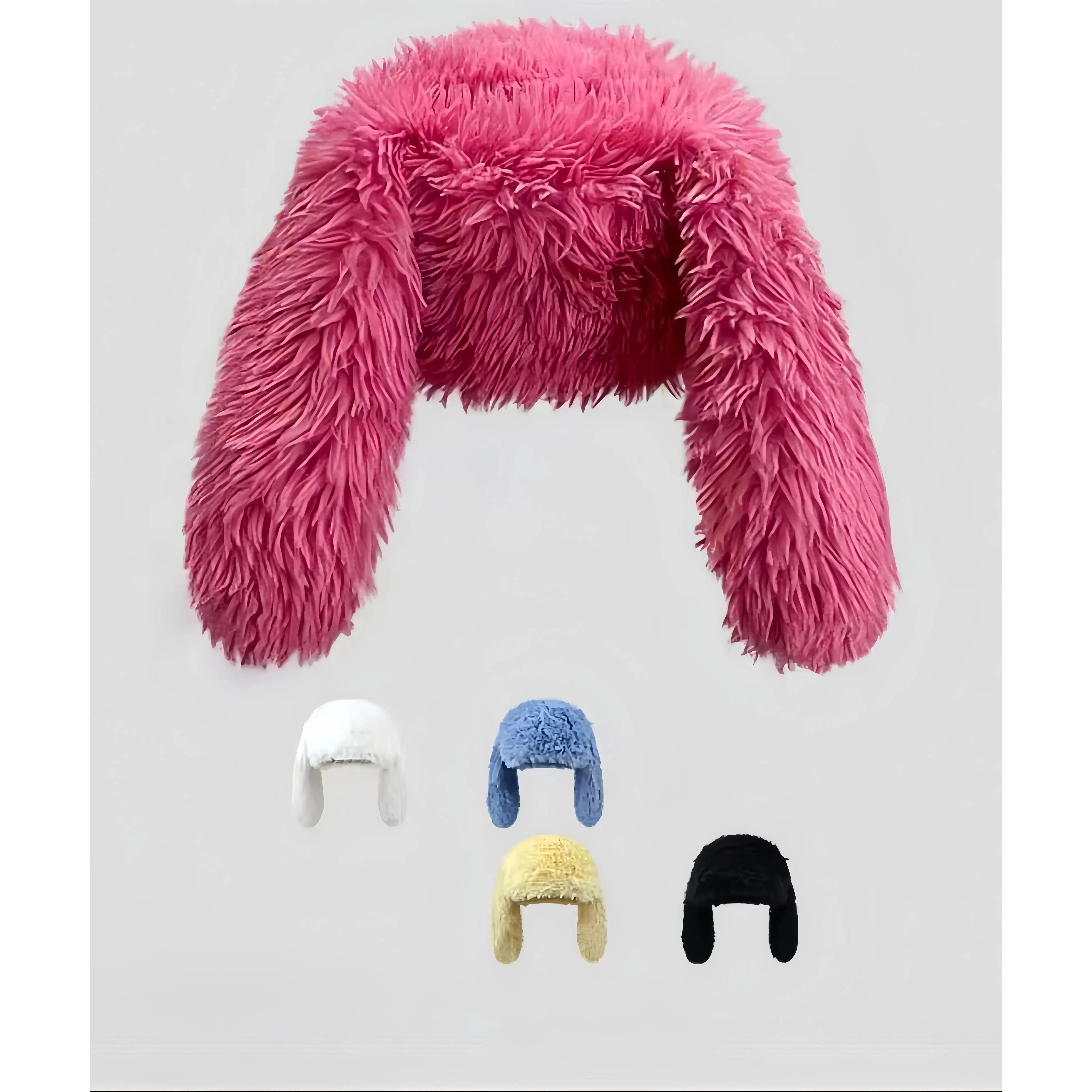 Unisex Whimsical Plush Cap with Long Ears - Funky, Unique, and Furry Warm Winter Costume for Parties & Photo Props, Funky Unique Accessories, Bunny Bonnet, Halloween, Cute, Whimsical Accessories, Plush Hat, Party Event Props, Halloween Accessories