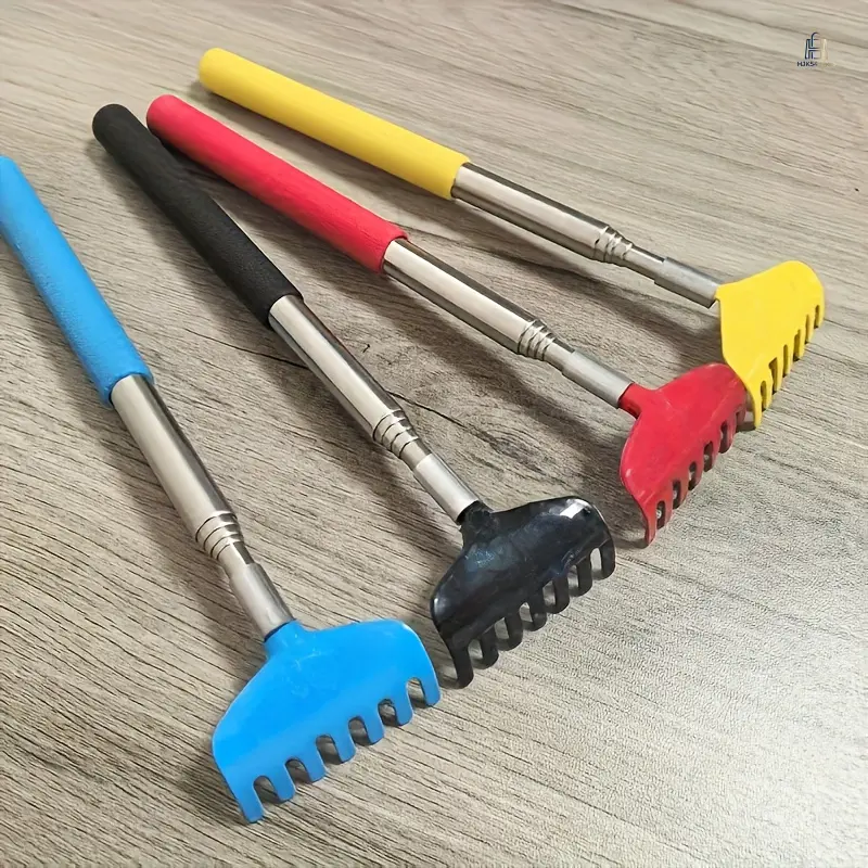 4Pcs Telescopic Metal Back Scratcher Ergonomic Color Handle Handheld Massager Fun Durable Back Scratching Tool Universal Gift For Birthday Thanksgiving Daily Household Supplies