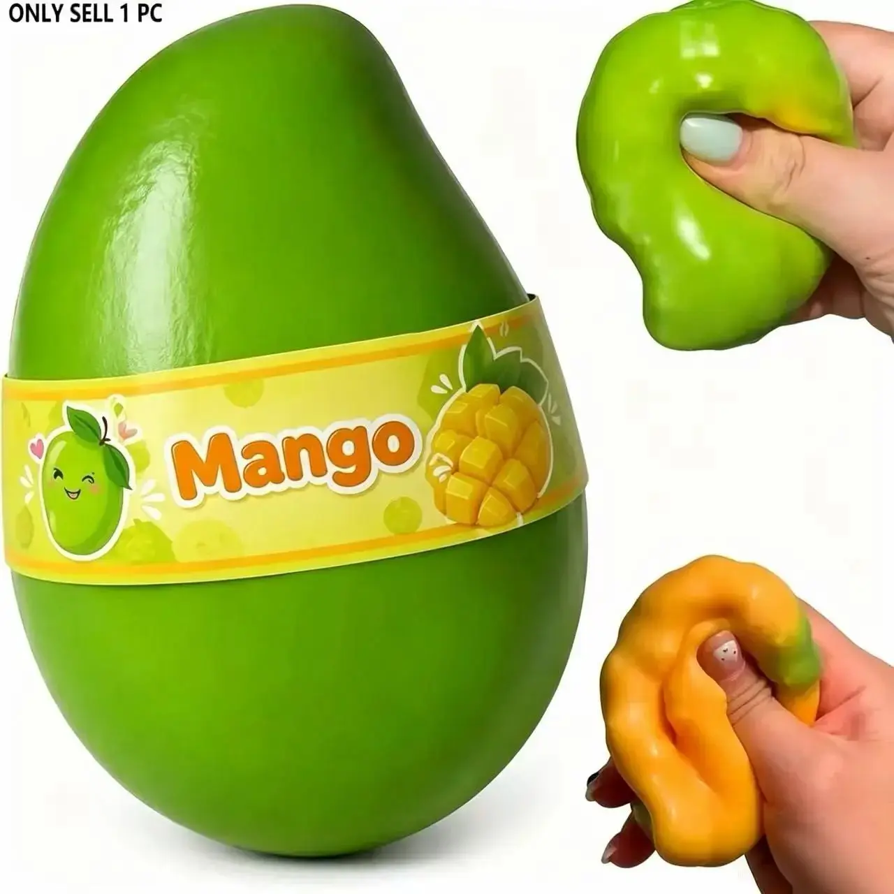 Mango Squeeze Toy  Ball Squishy Mango Stress Ball Fidget Toy Squeeze Ball Round Blocks Filled ASMR AntiStress Toys for Adults Gift Fidget Balls