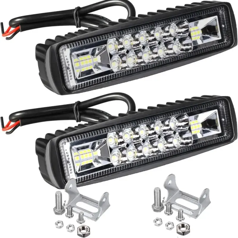 6 Inch Led Pods Light Bar Slim 12V/24V Driving Fog Light Waterproof Combo Flood Spot Lights for Trucks Off Road ATV UTV Golf Cart Trailer 2 PackAA43CampHavenGoods