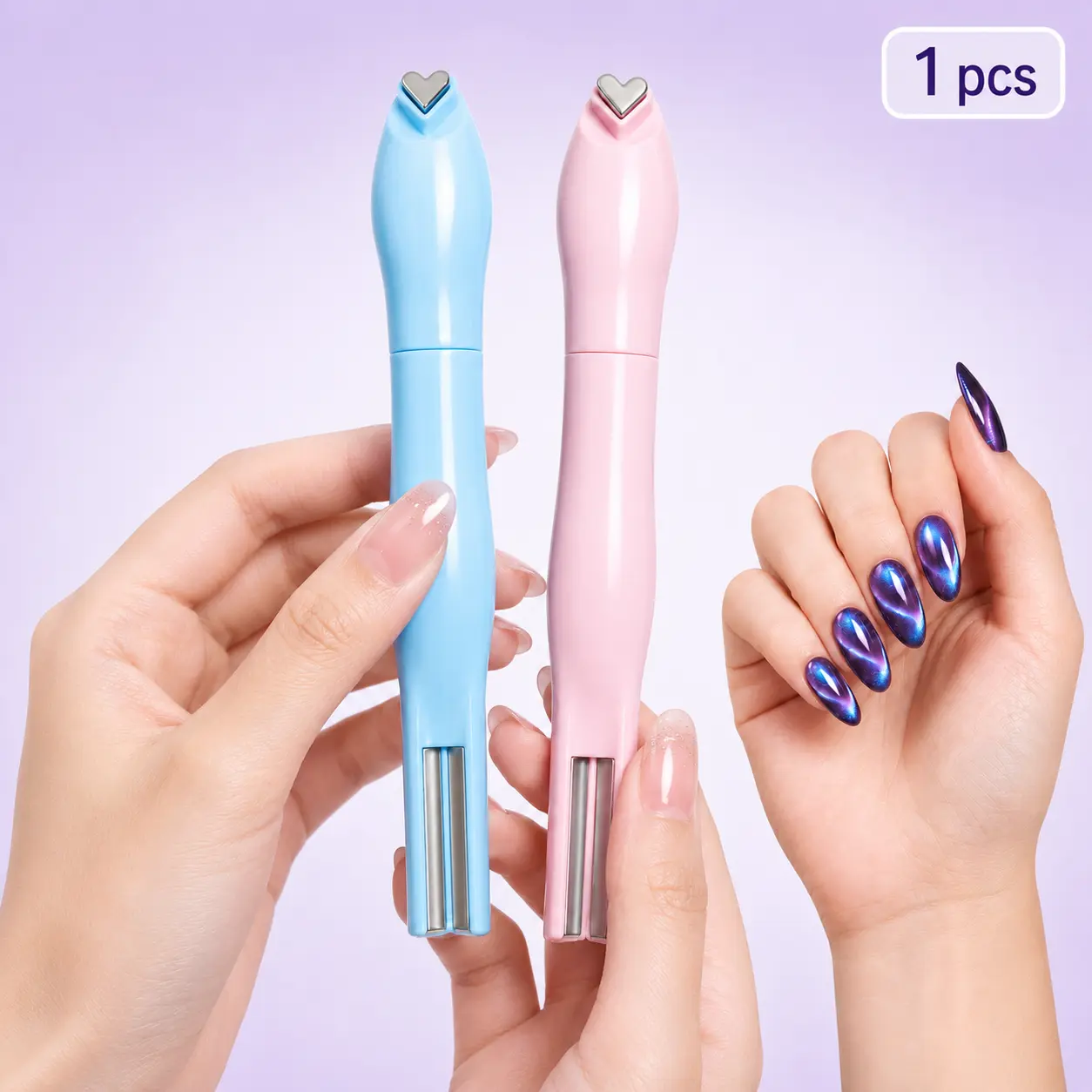 Nail Magnet Wand - Heart Snake Design Magnetic Polish Stick for Professional Salon Manicures, Nail Extension & Diverse Effects, Magnetic Wand