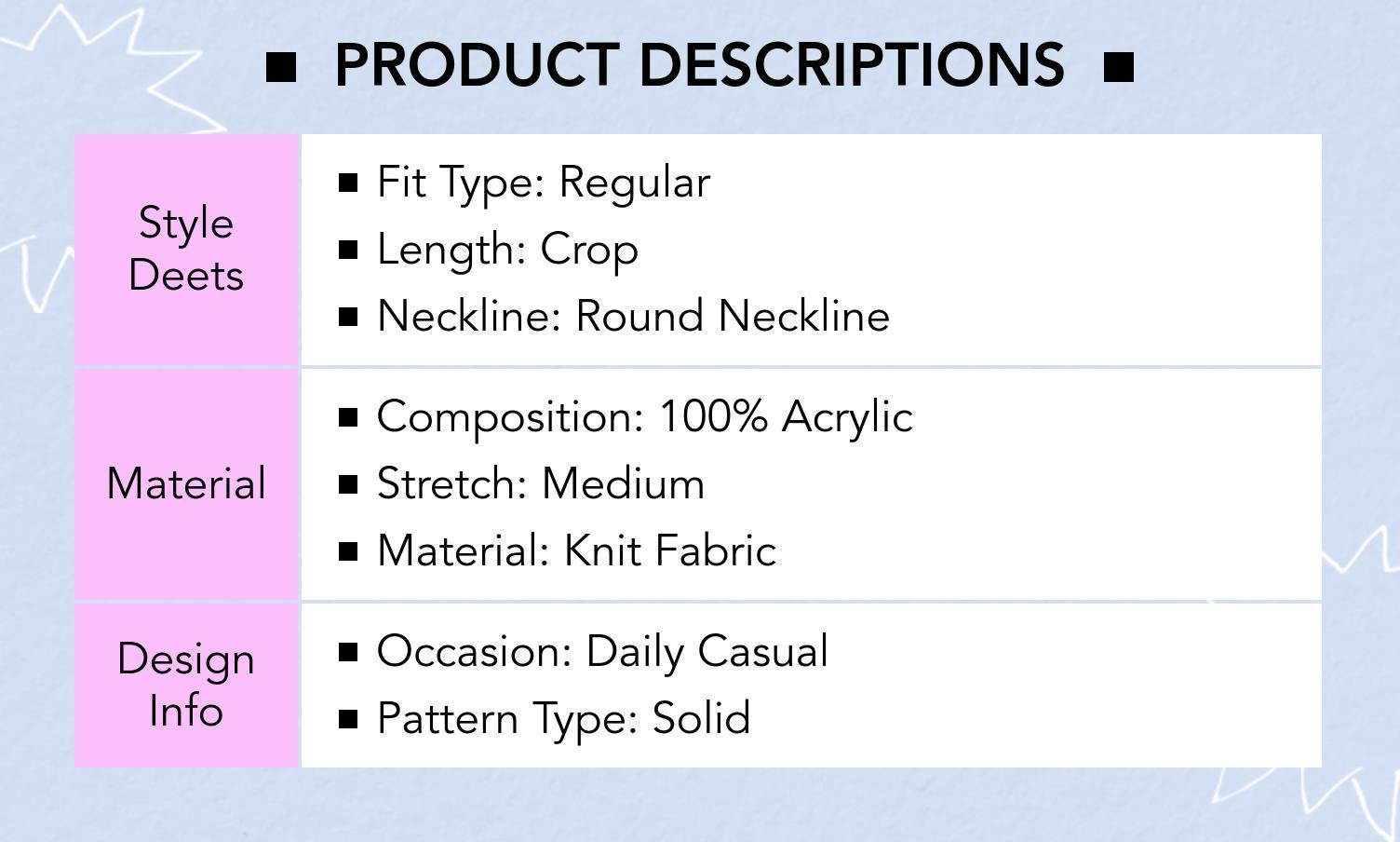 Cider [3 colors, size 2-26] Knit Round Neckline Solid Crop Sweater