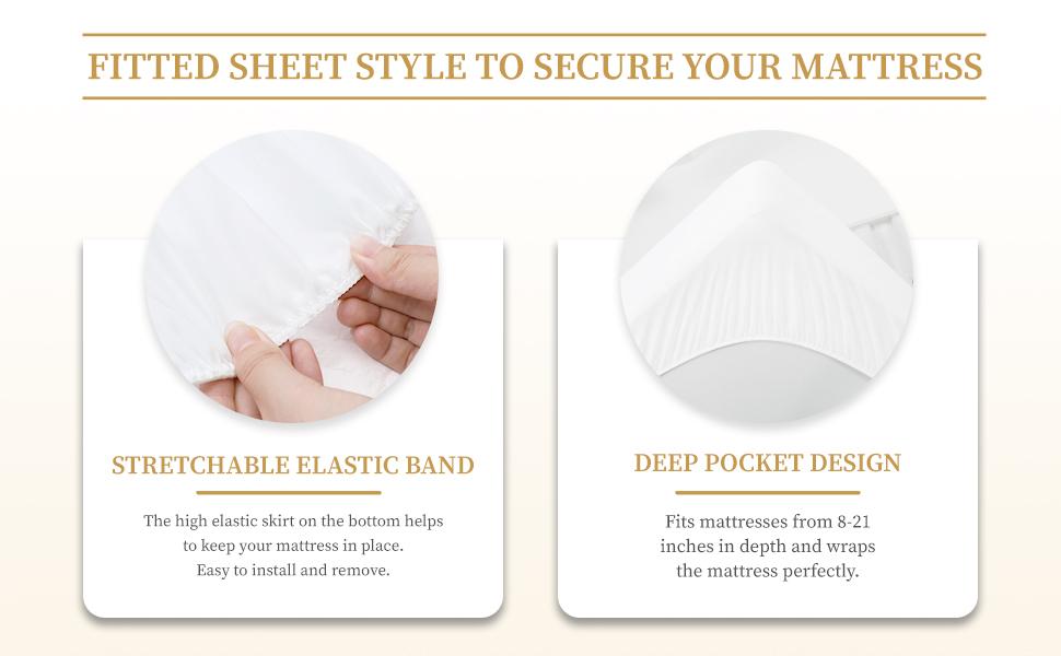 Queen Quilted Fitted Waterproof Mattress Pad, Breathable Soft Filling Mattress Protector, 8-21 Inches Deep Noiseless Mattress Cover (White)