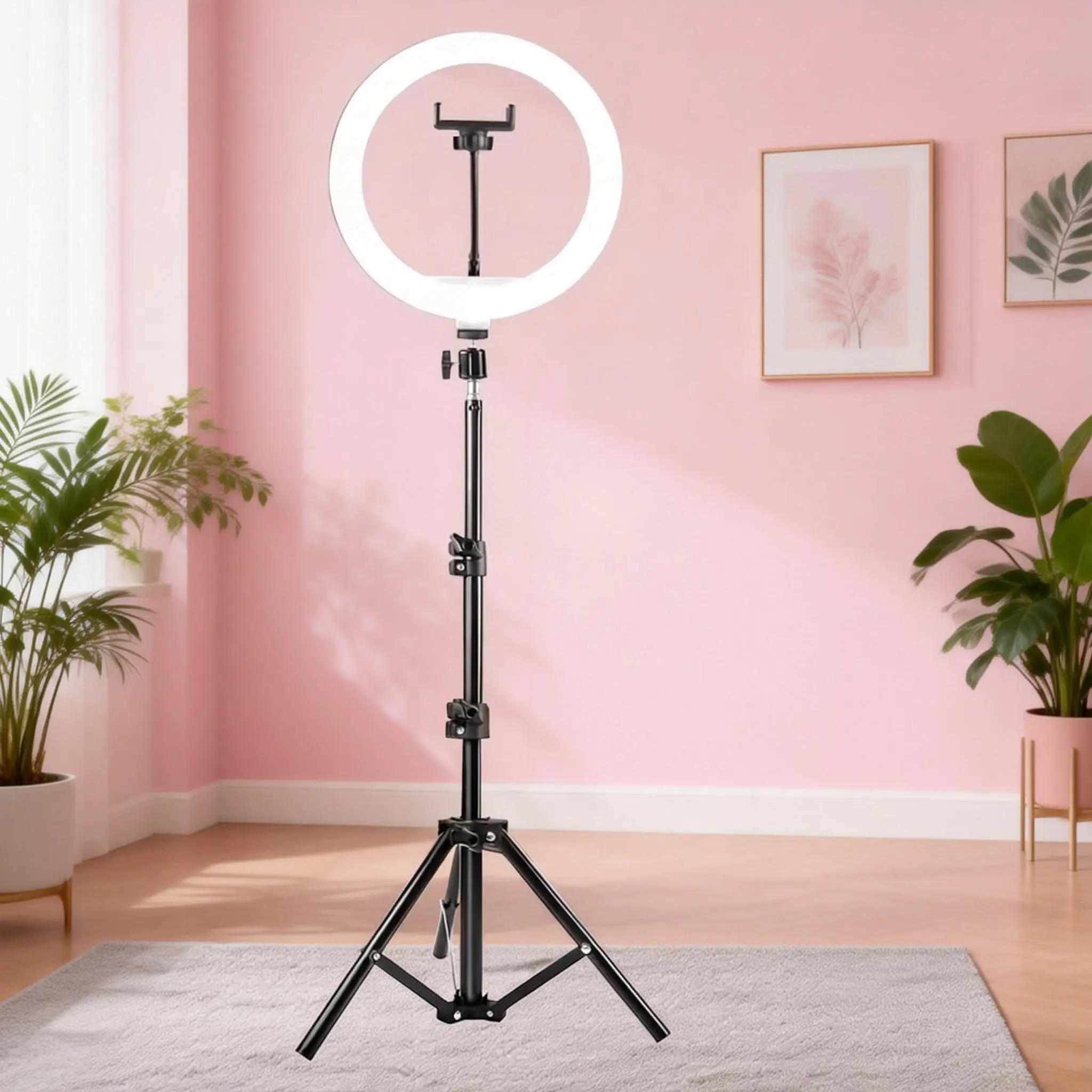 10 Inch Ring Light Stand Set, USB Interface Selfie Light with Tripod, Essential for Photography, Soft Warm Glow for Home, Cellphone Selfie Accessory