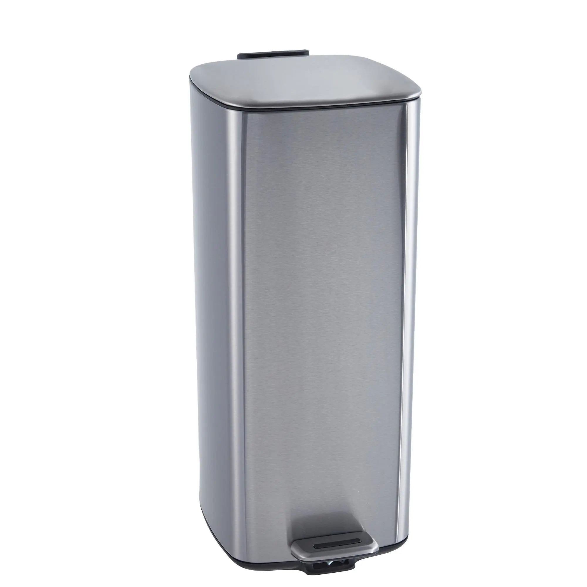Fingerprint Resistant Stainless Steel Step Trash Can 8 Gallon – Soft Close Lid, Removable Inner Bucket, Square Pedal Waste Bin for Kitchen, Home, Office, Bathroom, Laundry Room