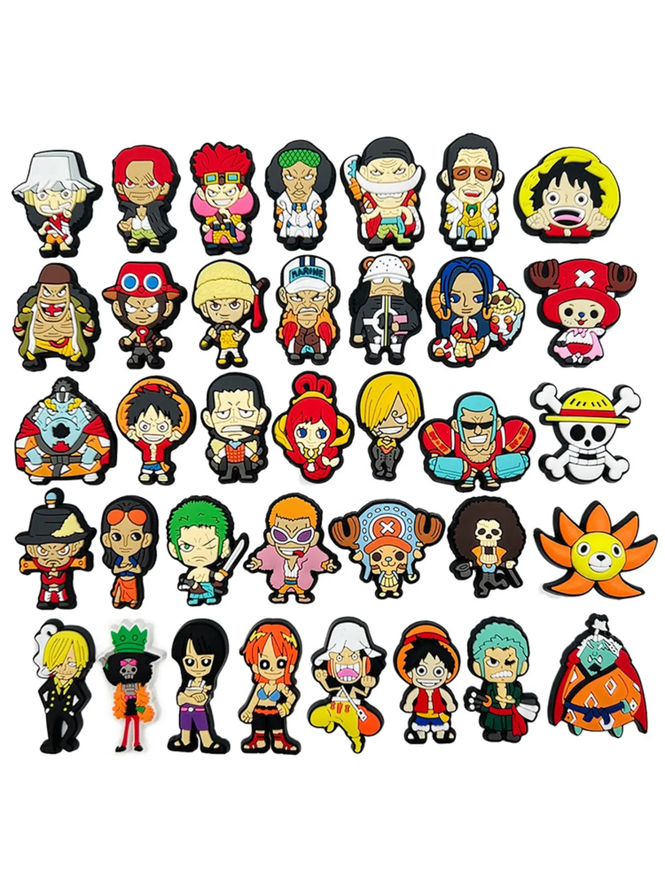 36pcs Japanese Anime Shoe Charms For Bubble Slides Clogs Sandals,PVC Shoe Decorations Accessories Buckle For Christmas Birthday Gifts