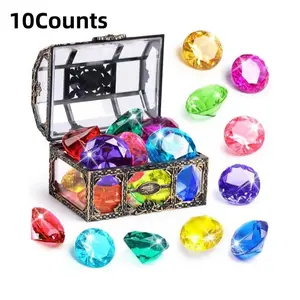 10-Piece Colorful Artificial Diamond Dive Toys, High-Value Gem Pool Treasure Hunt, Kids Swim Fun, Summer Party Gifts, Unisex