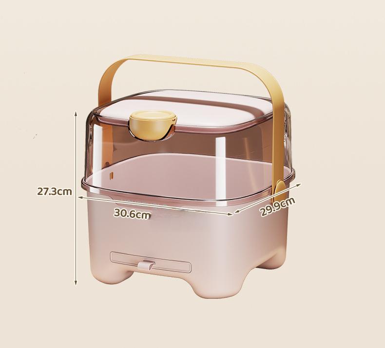 Portable Lid Baby Bottle Box Food Grade Material Dustproof Insectproof Baby Supplies Storage Box Draining Baby Bottle Box removable drip tray