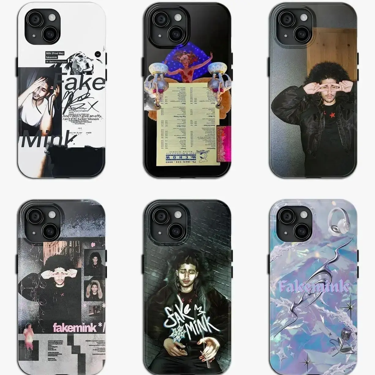 Fakemink Art Tough Smartphone Case - Rap Hip Hop Artist Fan Merch, Singer Graphic Design, Cellphone Shell, Handheld Device Protection - Compatible with iPhone 11-17 Pro Max/Plus, Samsung Galaxy S23-25, Devices