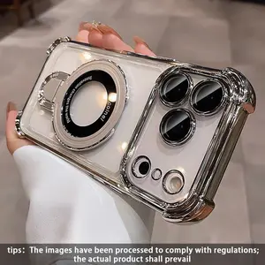 Shockproof Airbag Case Protector Stand Holder Phone Cover, Compatible with iPhone 17 Pro Max 17 16 15 14 13 12 11, Anti-Drop Protection