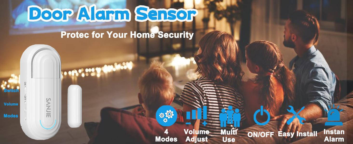 Volume Door Alarm Sensor for Home Security & Child Safety, 120dB Burglar Alarm with 4 Modes - Window & for Pool, Office, Shop, Business Volume Door Alarm Sensor for Home Security & Child Safety, 120dB Burglar Alarm with 4 Modes - Window & for Pool, Office, Shop, Business