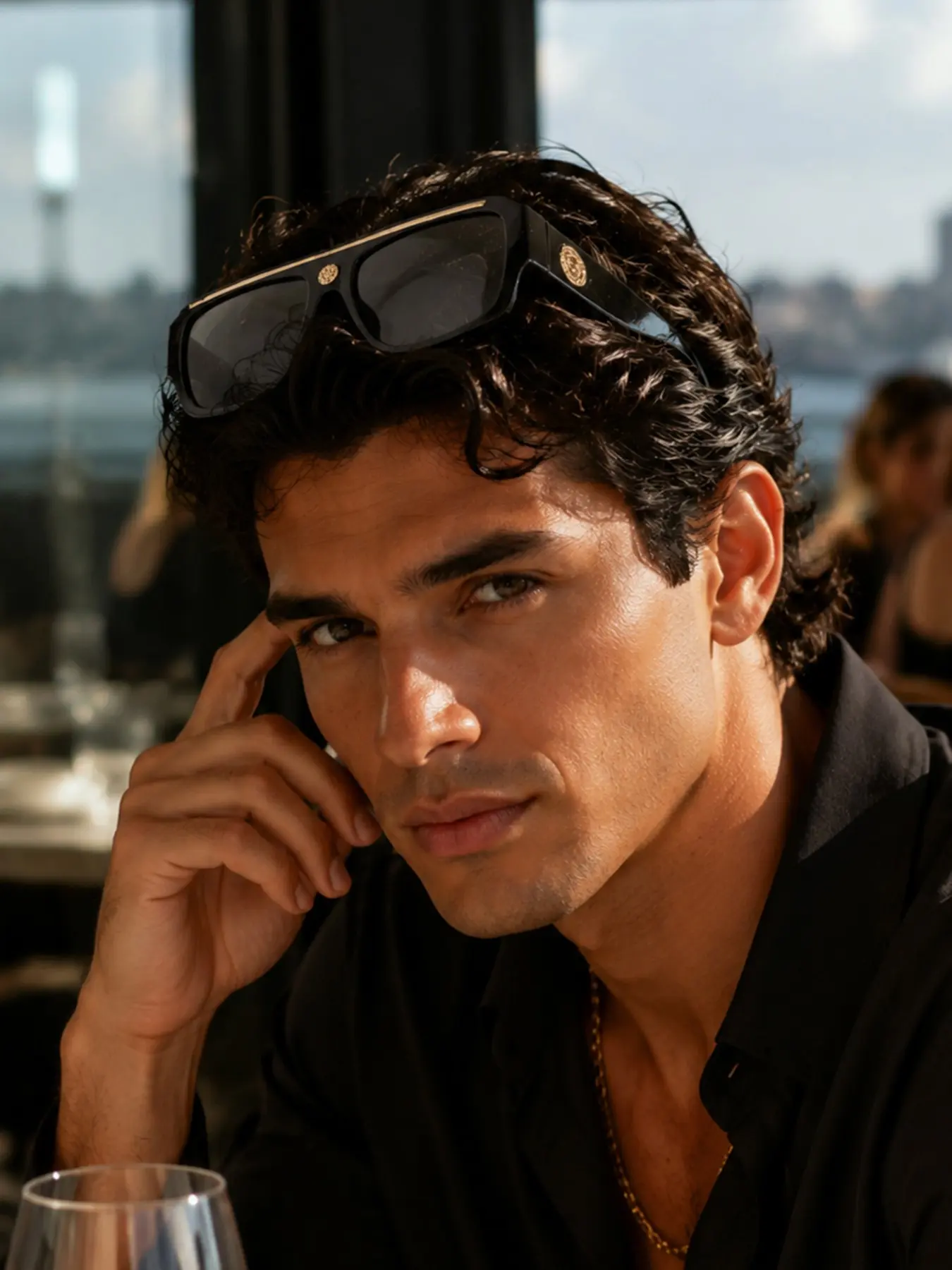 Men's Gold Frame Glasses, Elegant Vintage Luxury Eyewear, Perfect for Vacations, Parties, Dinners, High-End Fashion Accessory