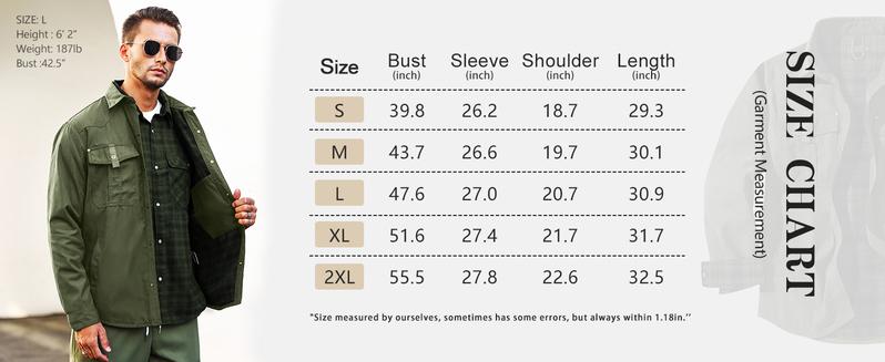 Men's Shirt Jacket Shacket with Flannel Lined Casual Snap Button Overshirt Western Cowboy Jackets Fall Clothing memeshirts funny shirts Outfit Tops Long Sleeve Denim Menswear Black Gamis Fashion Biker Beige Collar Collared Plain