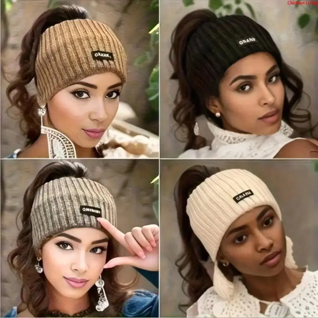 Women's 4PCS Wide Headbands - Soft Stretch Thick Knit Non-Slip Hair Accessories, Cozy Wrap Ear Warmers for Daily Wear, Fall Winter Outfit Essentials, Knitted Knit