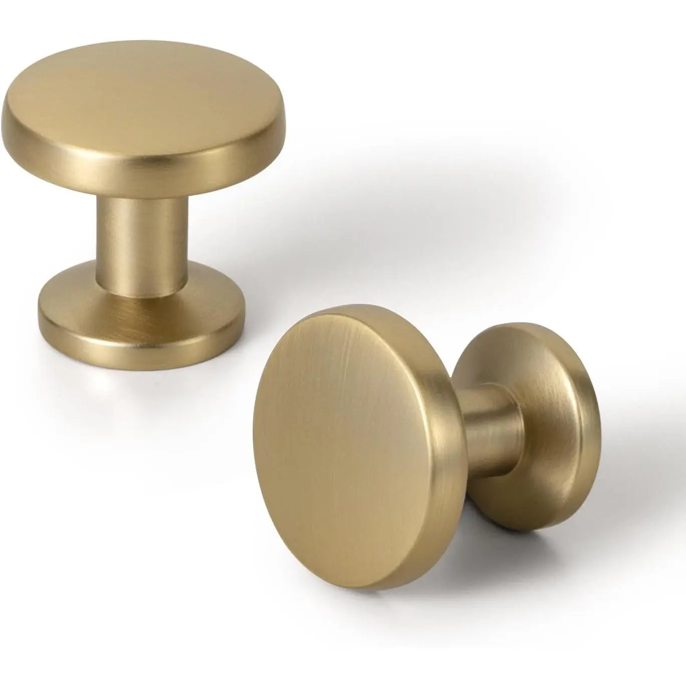 Set of 12 Sleek Champagne Bronze Cabinet Knobs with Cylindrical Stem - Modern Kitchen Drawer Handles Minimalist Dresser Hardware