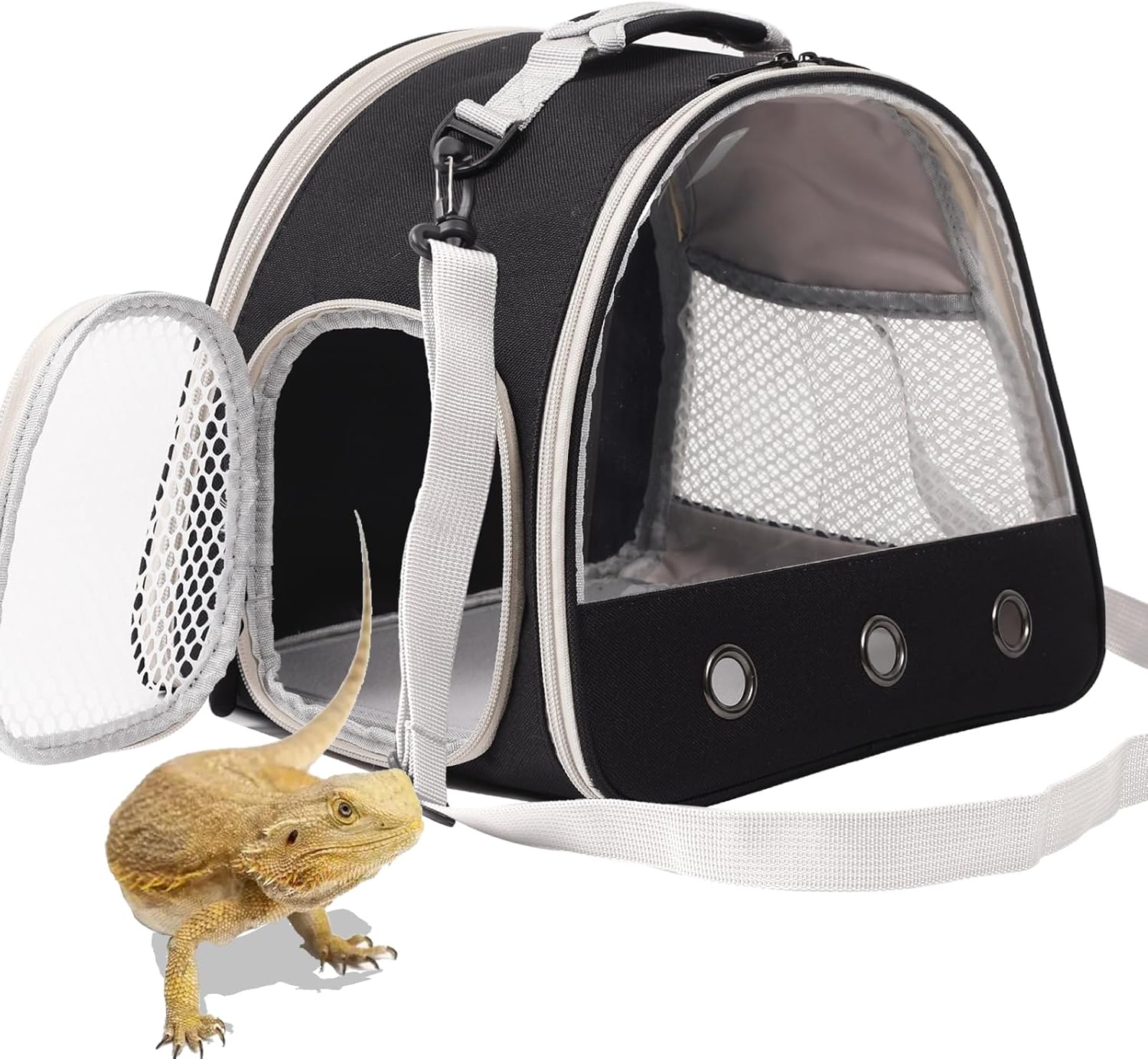Bearded Travel Carrier,Lizards Carrier, Small Animal Travel Carrier for Sugar Glider Hedgehog Rat Parrot Bird Guinea Pig, Portable Guinea Pig Travel Carrier for 2 (Carrier)