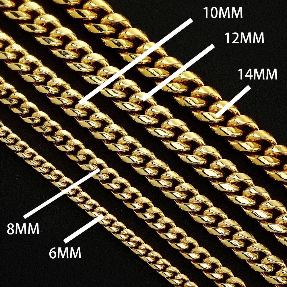 14K Gold-Plated Cuban Link Chain and Bracelet Set - PVD Anti-Tarnish Technology, Hypoallergenic and Water-Resistant Hip Hop Jewelry, Gift with Eternal Shine for Men