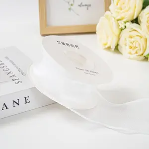 1Roll Clear Gauze Ribbon, Fishtail Yarn Ribbon Decoration DIY Flowers Cake Packaging Materials Bouquet Floral Arrangement - Durable Sheer Organza for Flower Bouquets & Cake Decor - Versatile Craft Tape for Weddings, Valentine’s & Party Embellishments