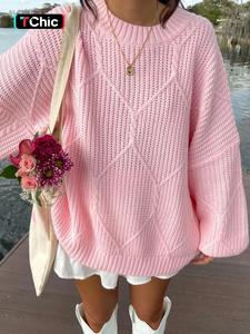 women's oversized cable knit solid color long sleeve sweater crew neck chunky warm thick autumn winter cute pullover sweater for casual daily wear, fall outfit for women, winter sweater for women, women winter knitwear