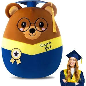 Graduation Bear 12 Inch Large Animal Plush with Cap 2026 Graduation Gifts Bear for Her, for Him, for College, Present Gifts Celebratory Souvenir(Blue)