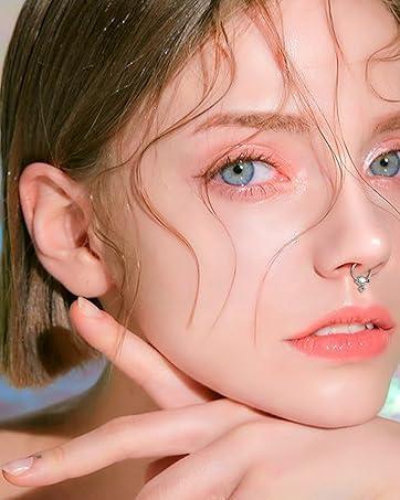 MILACOLATO G23 Titanium CZ Nose Rings Hoop for Women 18G 16G Clicker Hinged Segment Septum Lip Rings Tragus Conch Helix Cartilage Rook Daith Earrings Hoop Piercing Jewelry Diameter 6mm 8mm 10mm Silver Gold