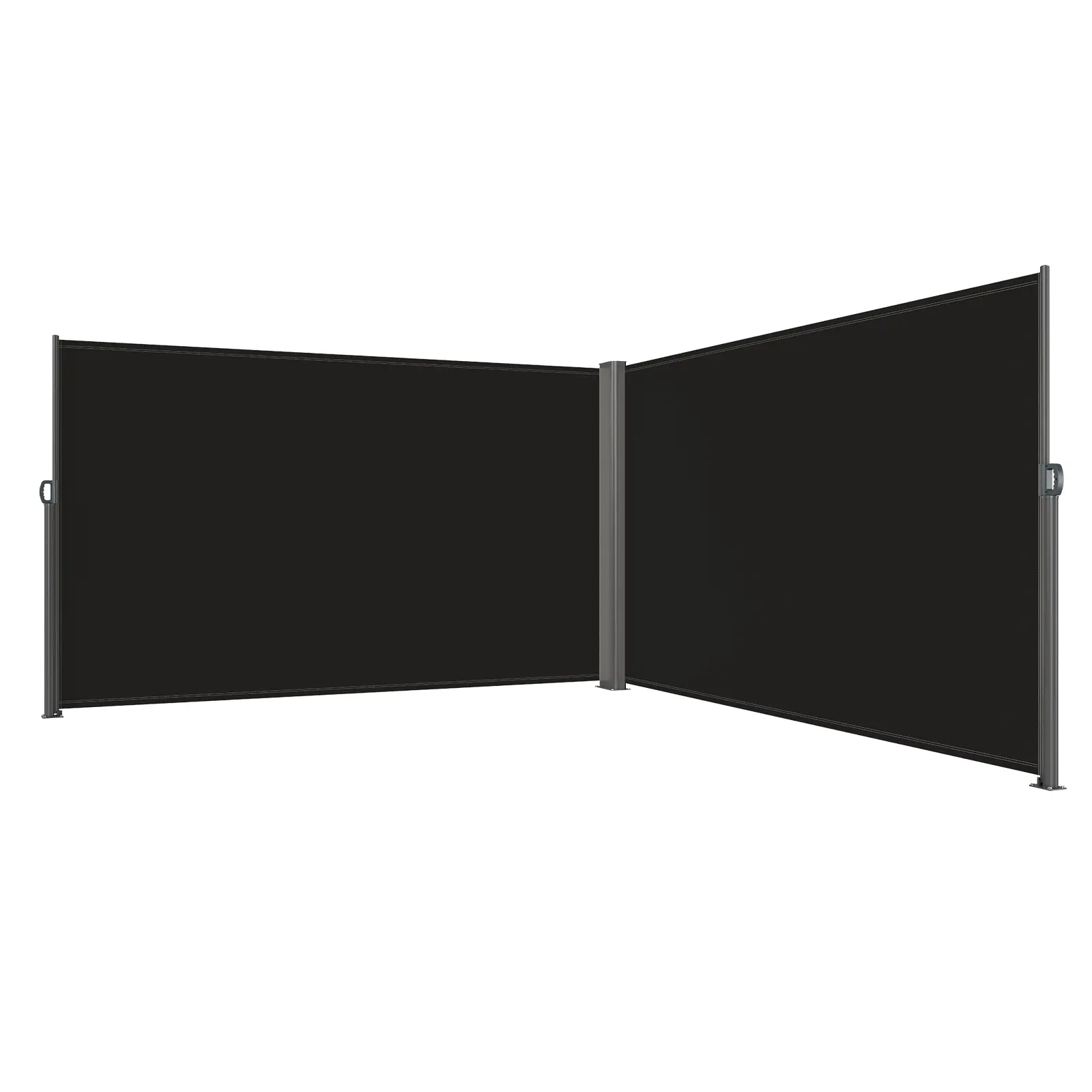 Retractable Side Awning, 71''x 236'' Aluminum Outdoor Privacy Screen, 280g Polyester Water-proof Retractable Patio Screen, UV 30+ Room Divider Wind Screen for Patio, Backyard, Balcony, Black