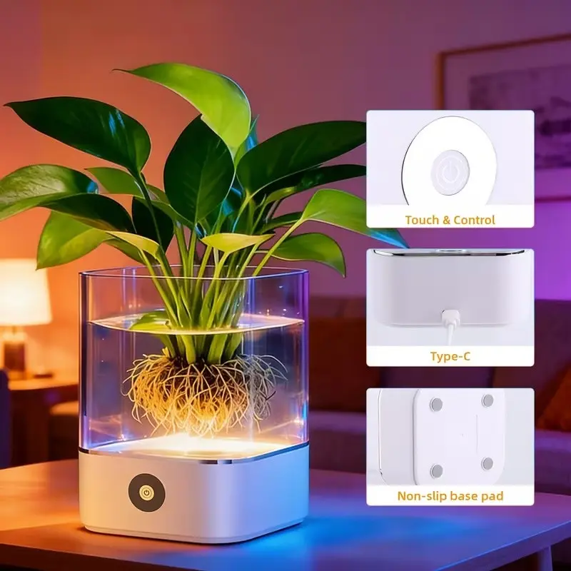 Aquarium Lamp: Portable multi-color fish tank lamp, night lamp for hydroponic plants and bedside sleep lamp. Suitable for freshwater fish and aquarium decorations; equipped with a hydroponic plant base, it is an ideal gift choice.