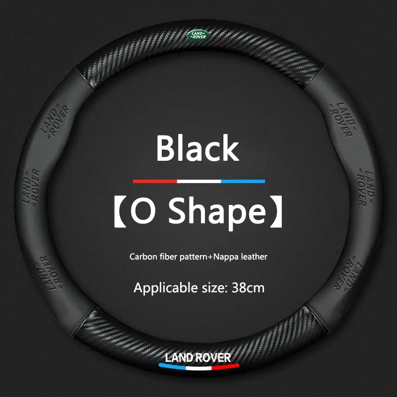 37.5cm Leather Car Steering Wheel Cover, Carbon Fiber, Anti-Slip, Fashionable, for Land Rover Evoque, Velar, Freelander, Range Rover