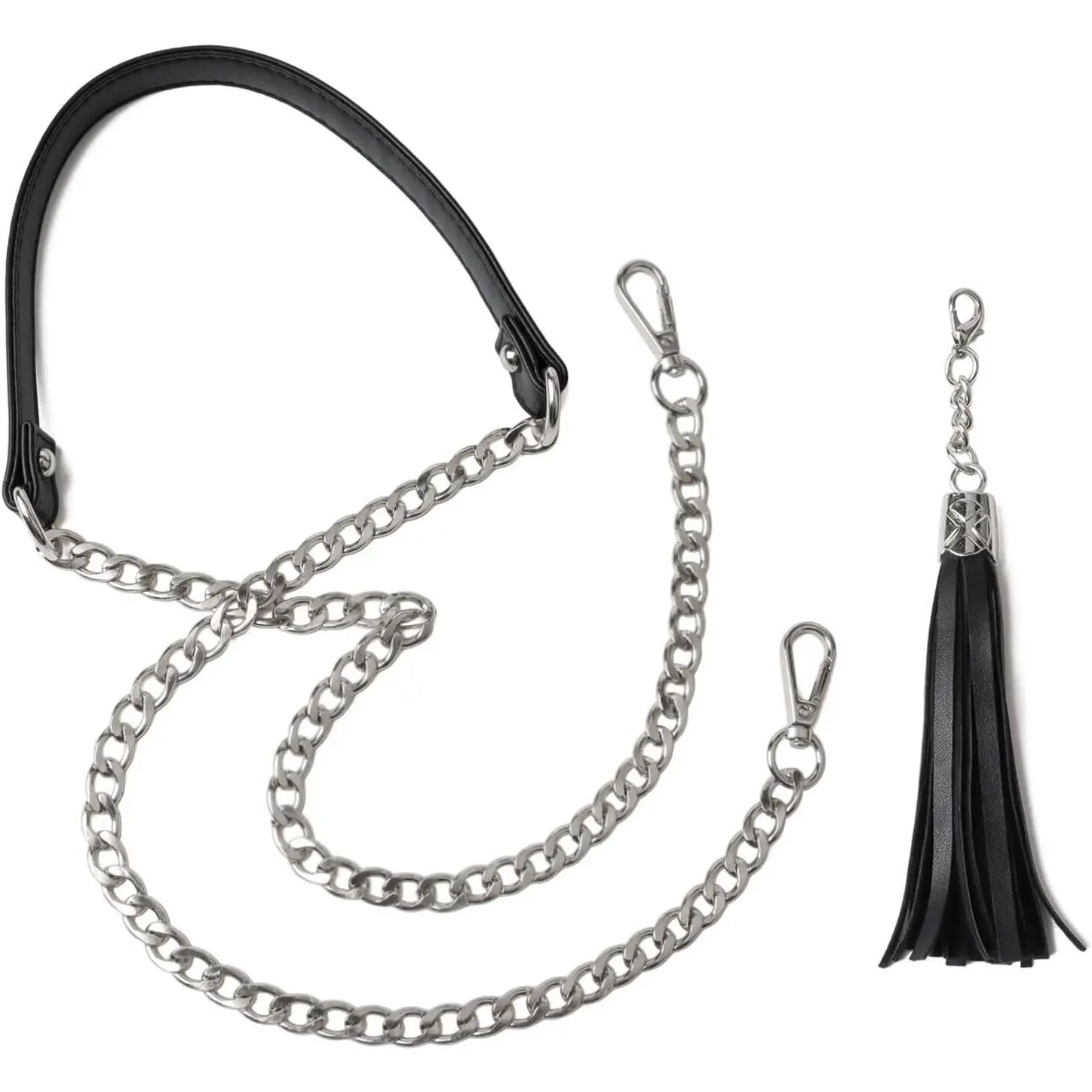 Leather Chain Strap , Black/, 51 Inch | Lightweight, For  and Crossbody Bag