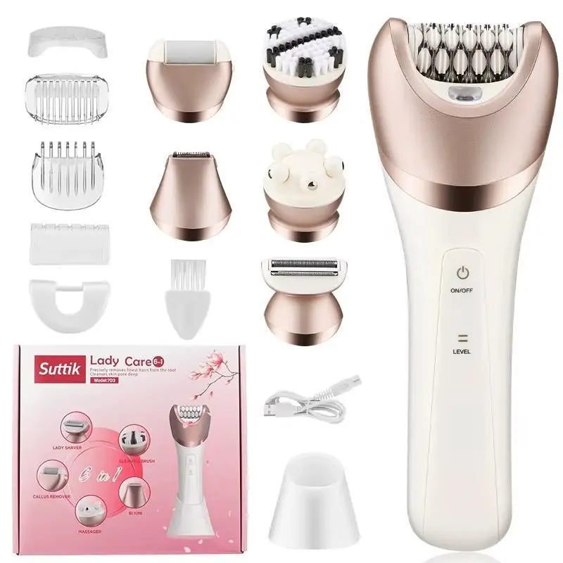Multi-functional electric ladies' hair remover, body hair trimmer, Mother's Day gift, multi-functional full-body hair remover, eyebrow trimmer, hair shaver, nose hair trimmer, Rechargeable cordless trimmers, pink