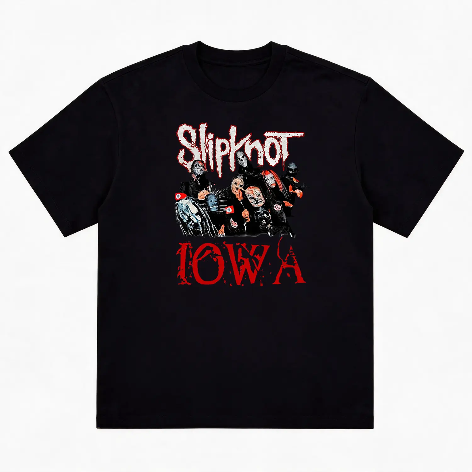 Unisex Vintage Graphic T-Shirt |     Trendy Slipknot Iowa Band Tee Print |     Soft Cotton Casual Short Sleeve Top |     Men's Summer Graphic Shirt