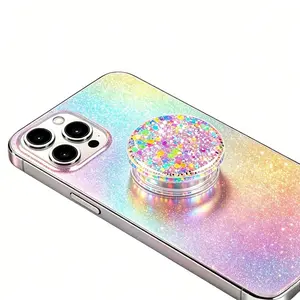 Sparkling Phone Ring Grip Holder, Shiny Collapsible and Expanding Phone Finger Grip Stand, Phone Holders for Smartphones Tablets and Kindles