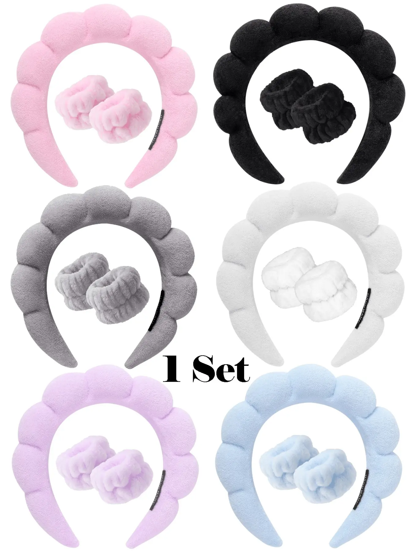 1 Face Washing Headband, 2 Face Washing Wrist Straps, 3 Set Of Hydrotherapy Headbands, Makeup Headbands, Face Washing Headbands, Facial Headband, Hydrotherapy Headbands, Wristbands