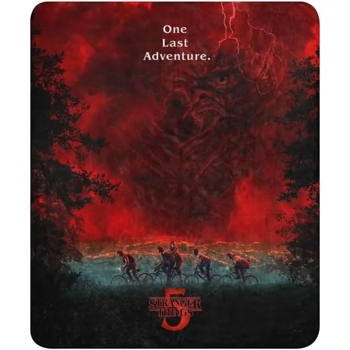 Stranger Things Season 5 One Last Adventure Premium Sherpa Blanket – Officially Licensed Fleece Throw – Cozy TV Show Bedding & Home Decor, 50 in x 60 in